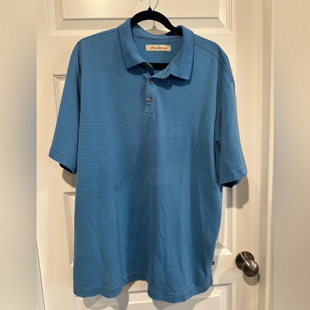 Tommy Bahama Men's Blue Polo Shirt - EUC